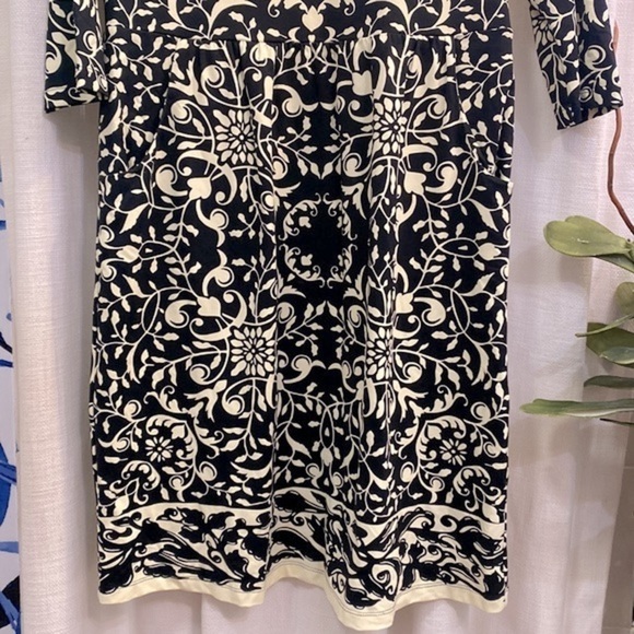 J. McLaughlin Catalina Cloth Black & White Nylon & Spandex Shift Dress Size M - Picture 3 of 7